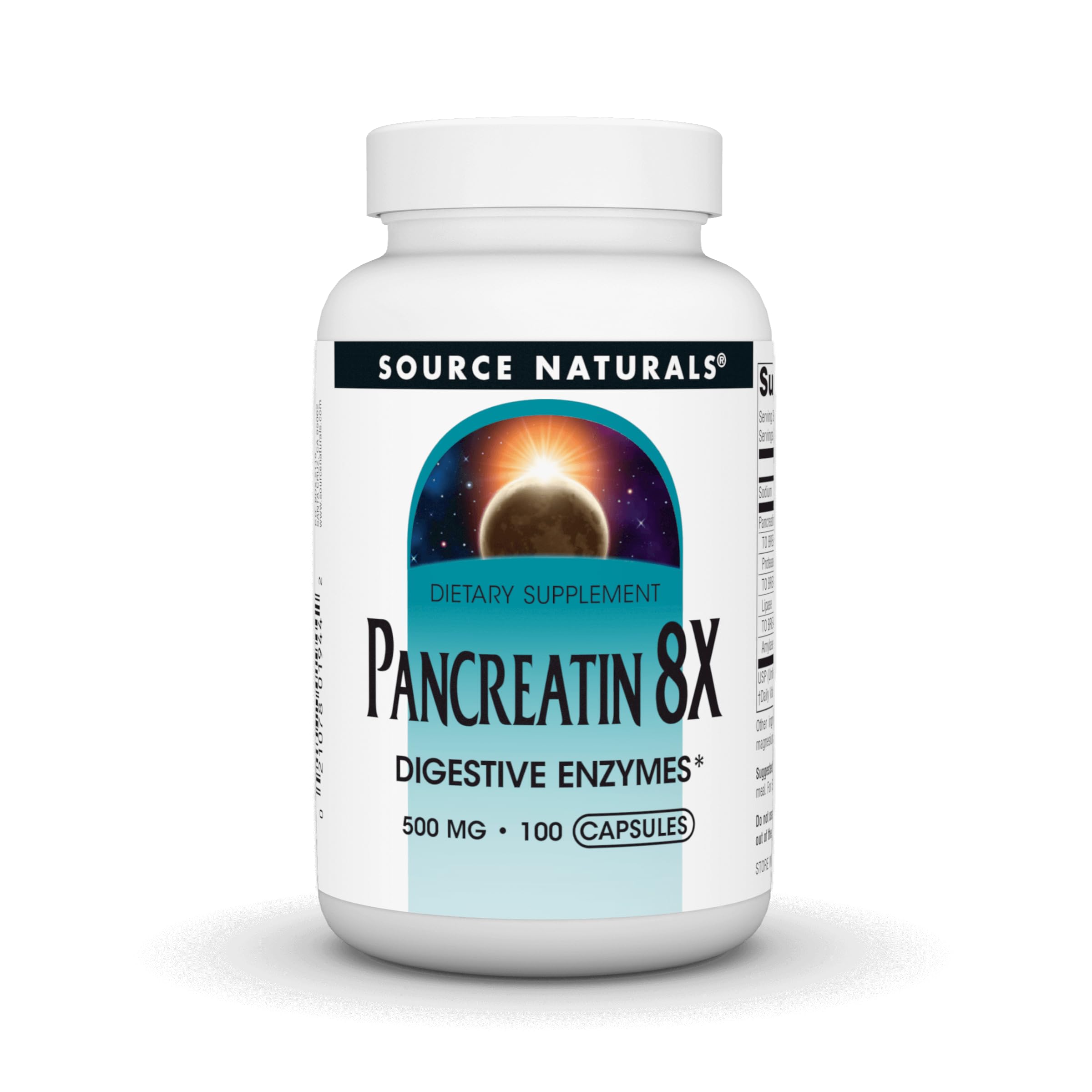 Source Naturals envase frontal claro que muestra 100 cápsulas y beneficio digestivo