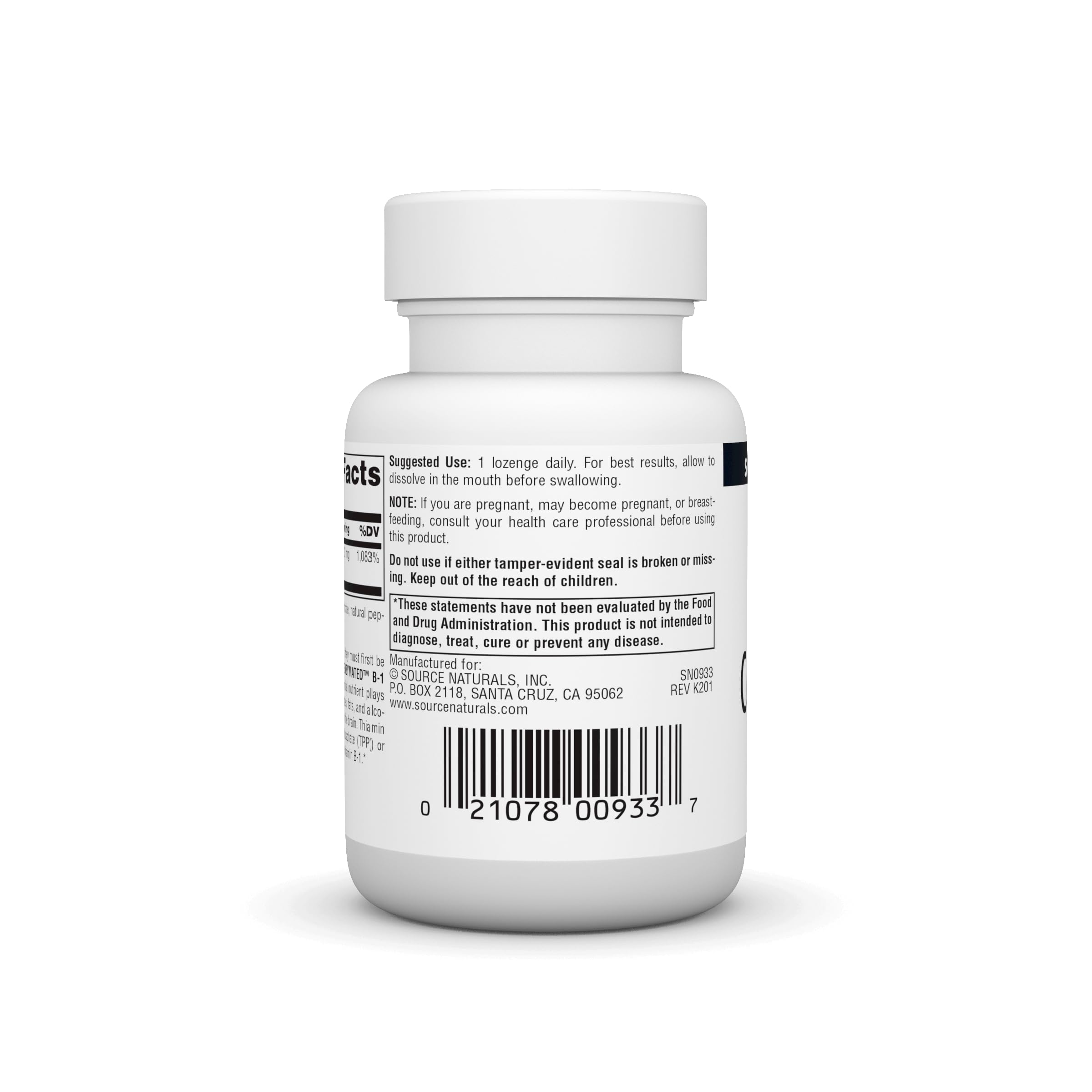 Source Naturals pastilla en mano que ilustra tamaño práctico y facilidad de uso