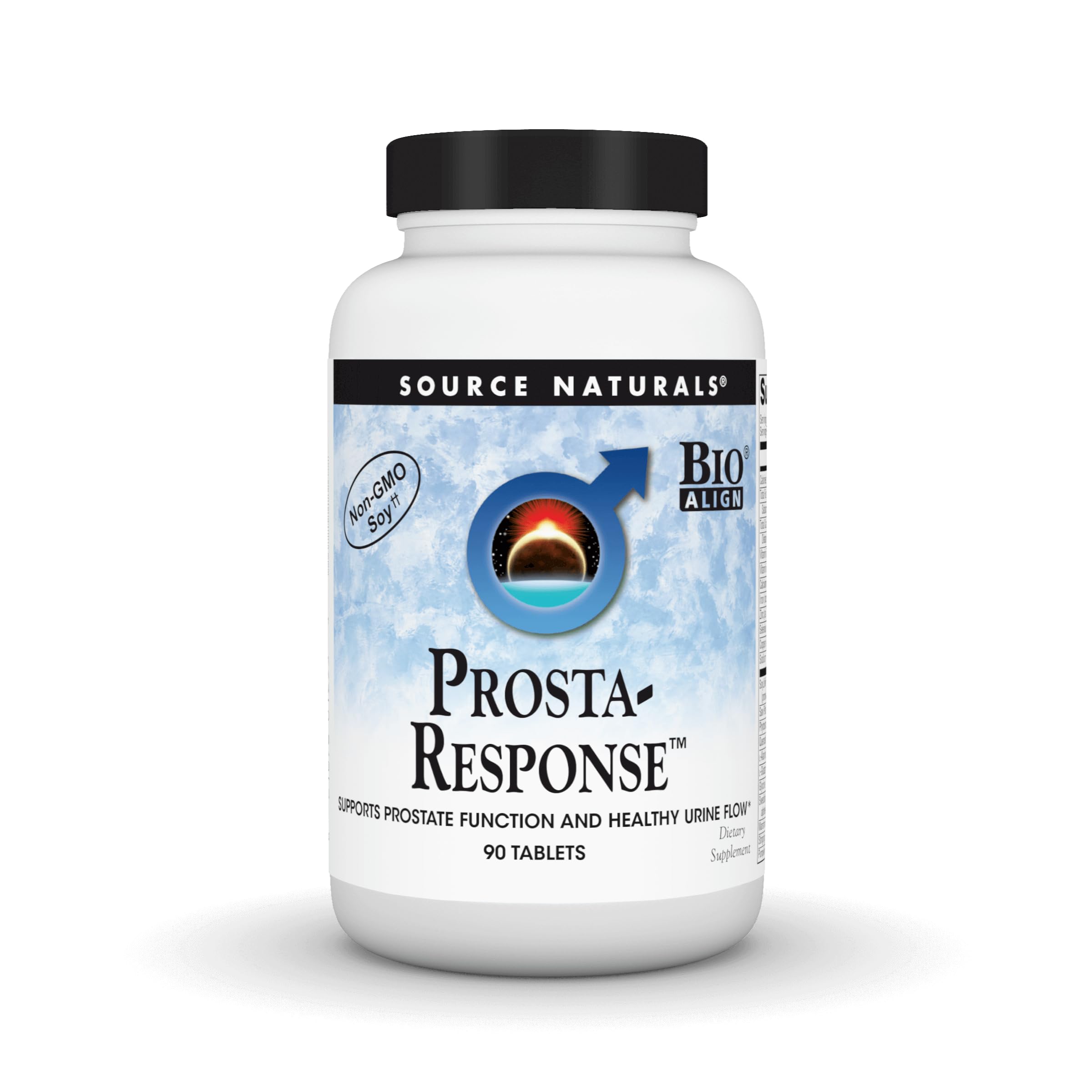 Source Naturals Prosta-Response vista frontal del envase, apoyo prostático claro