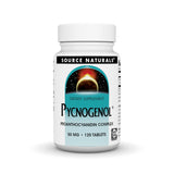 Source Naturals frasco frontal mostrando Pycnogenol 120 tabletas y claridad de marca