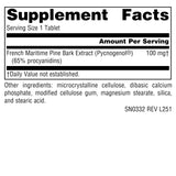 Tabletas de Source Naturals Pycnogenol 100 mg colocadas, fácil dosificación diaria