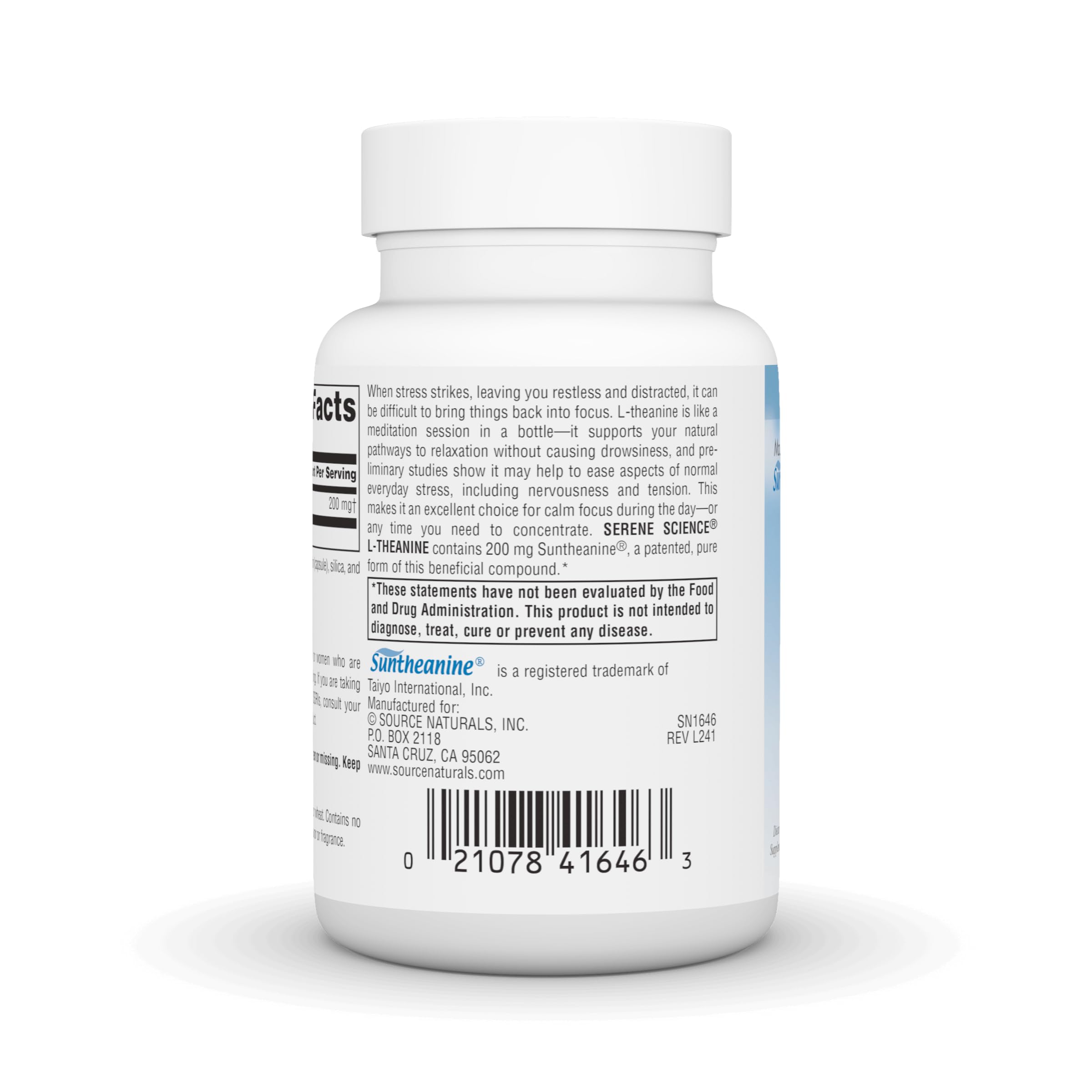 Source Naturals etiqueta nutricional legible con ingredientes y concentración 200 mg