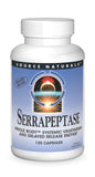 Source Naturals frasco frontal de Serrapeptase mostrando 120 cápsulas y diseño claro