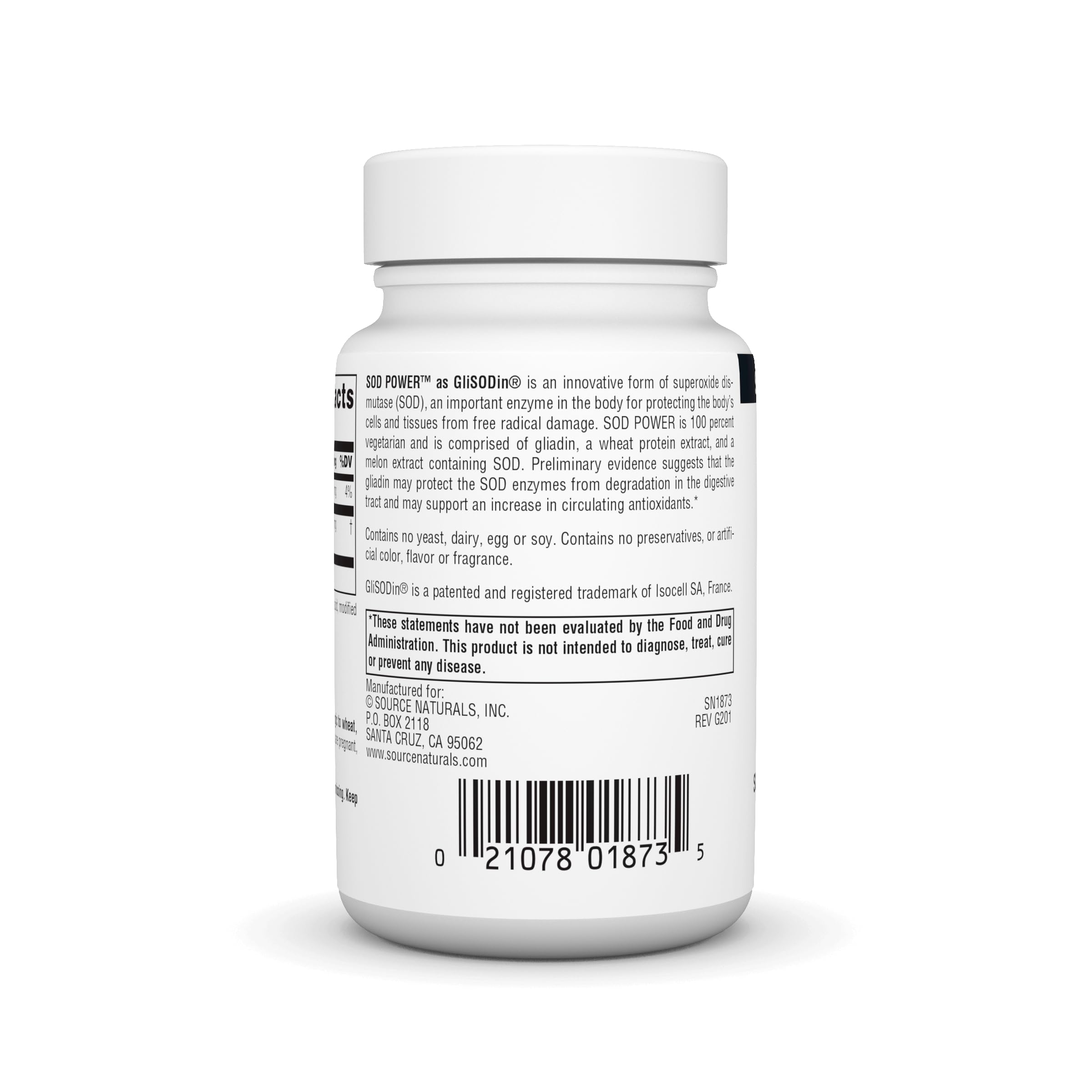 Source Naturals tabletas en primer plano para ver forma y textura
