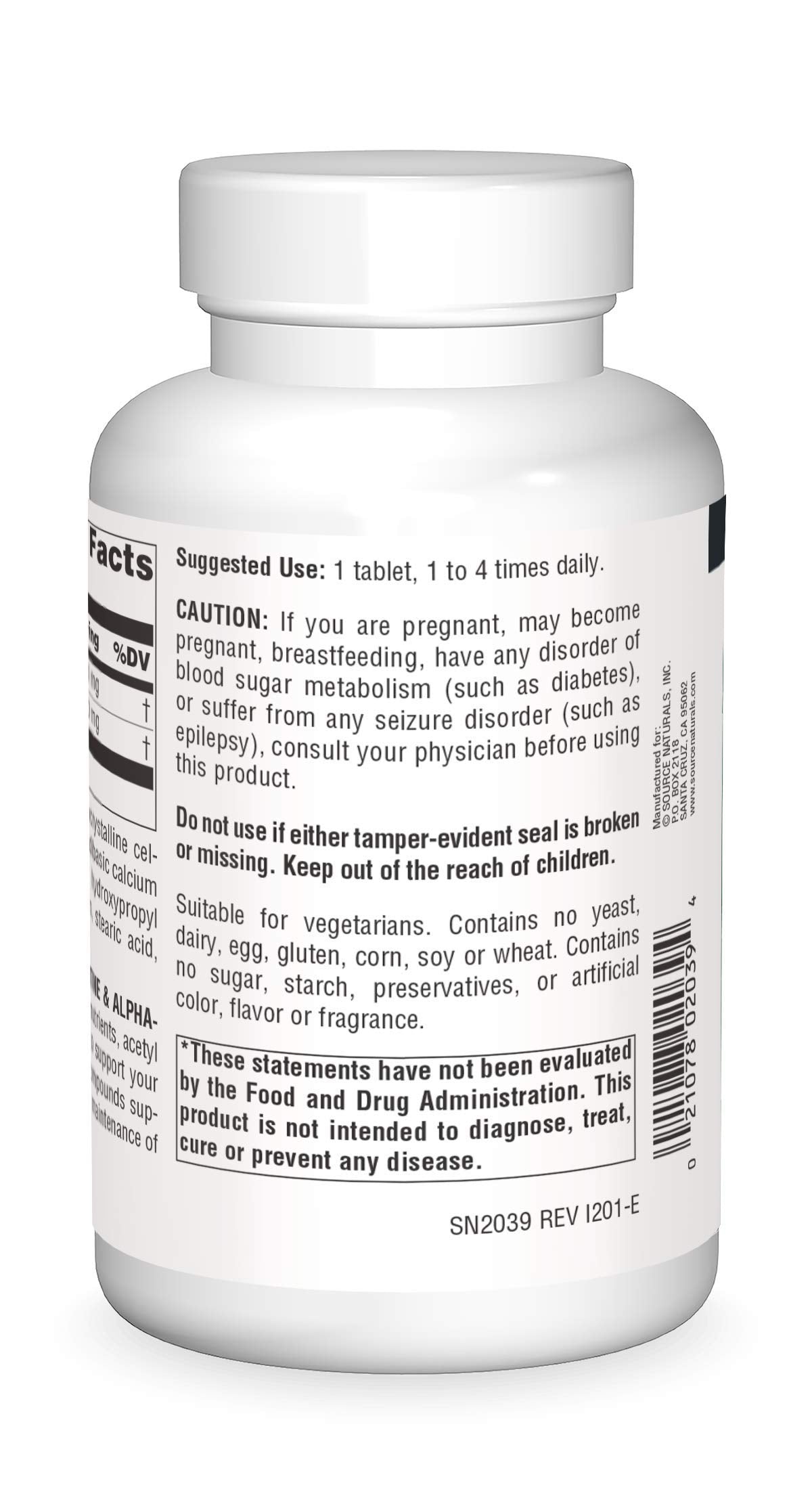 Source Naturals detalle de tableta para ver textura y facilidad de ingestión