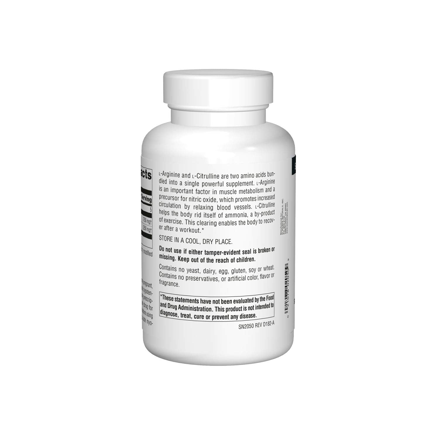 Source Naturals primer plano de tableta destacando la textura y fácil ingestión