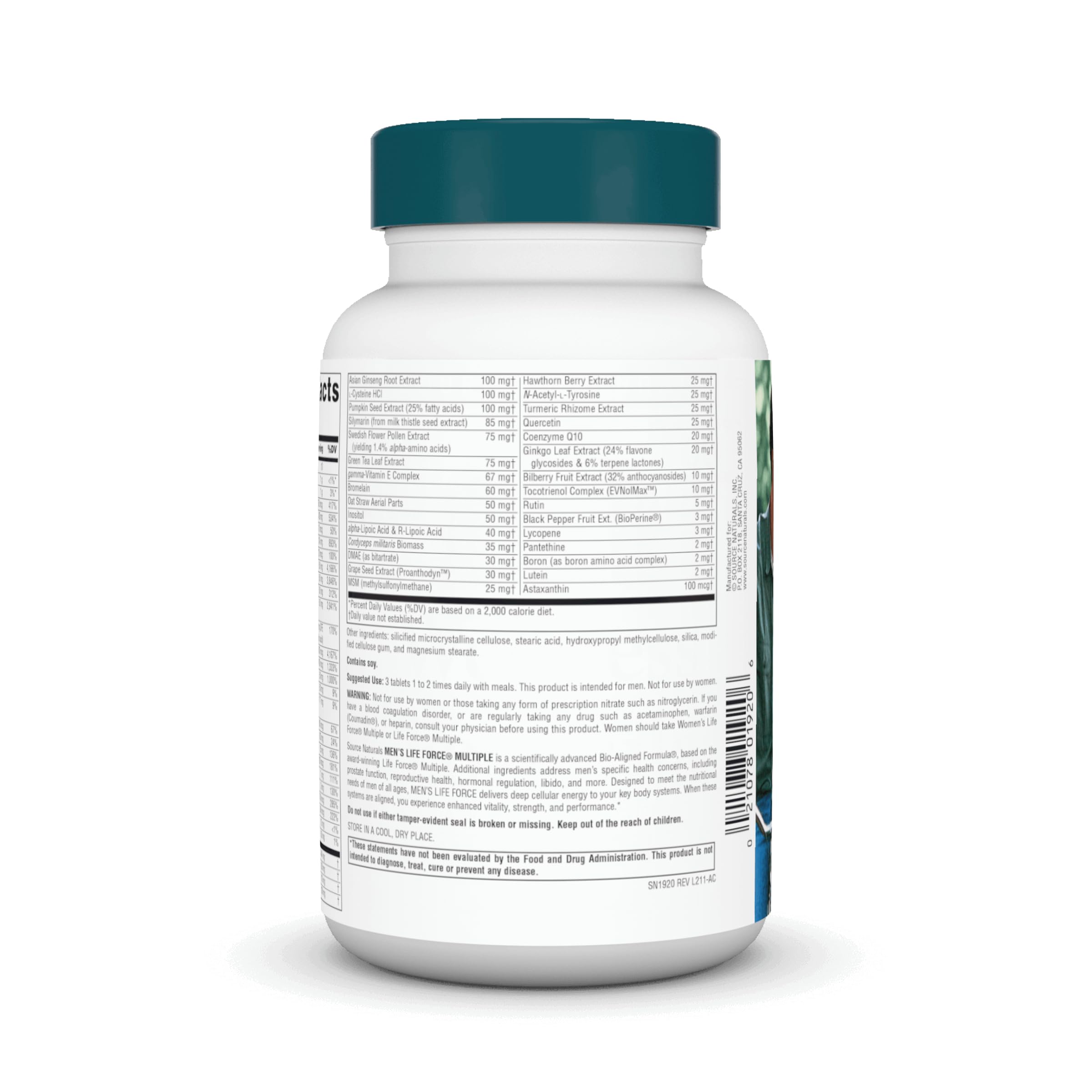 Source Naturals tabletas en mano para comparar tamaño y dosificación