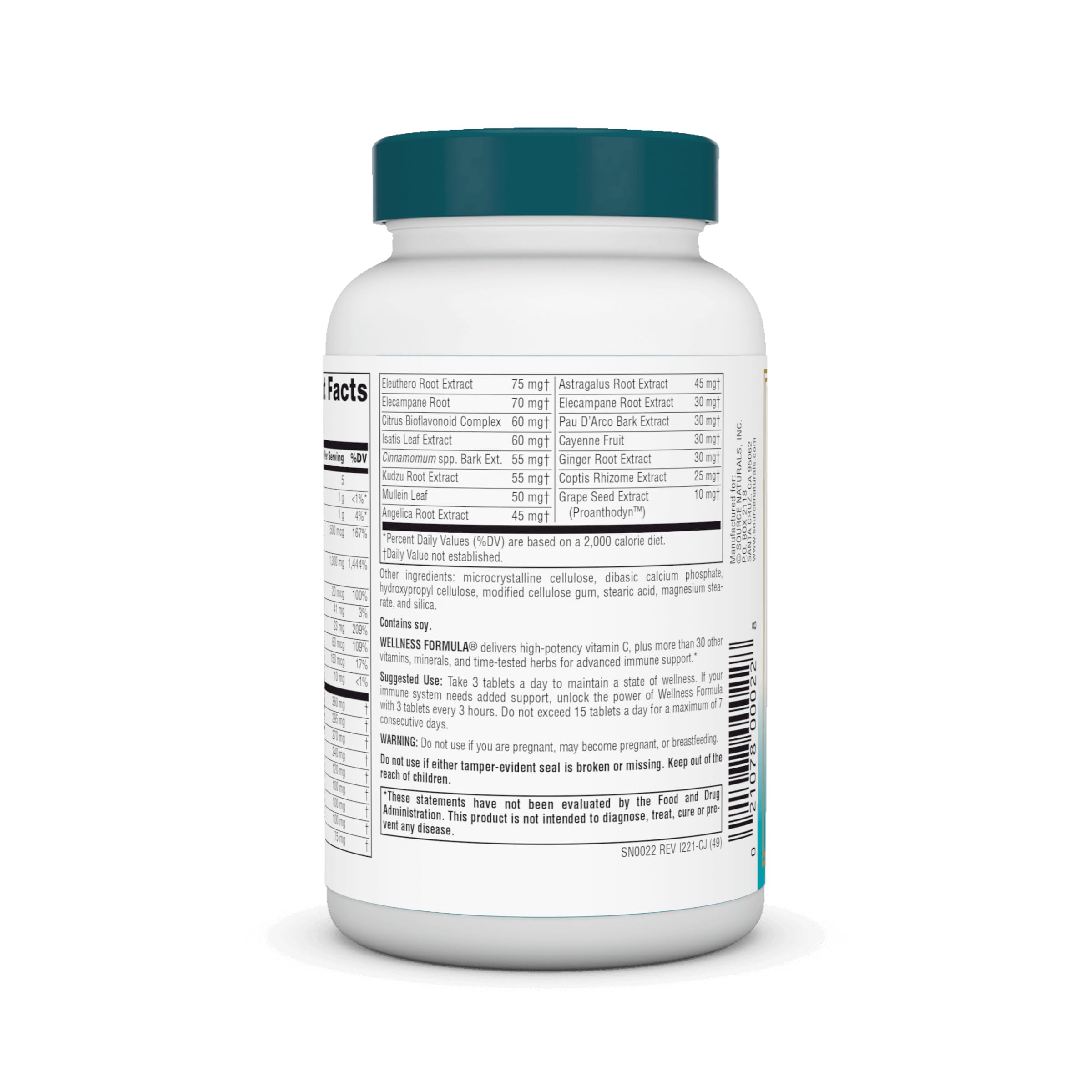 Source Naturals primer plano de la textura de la tableta para identificación