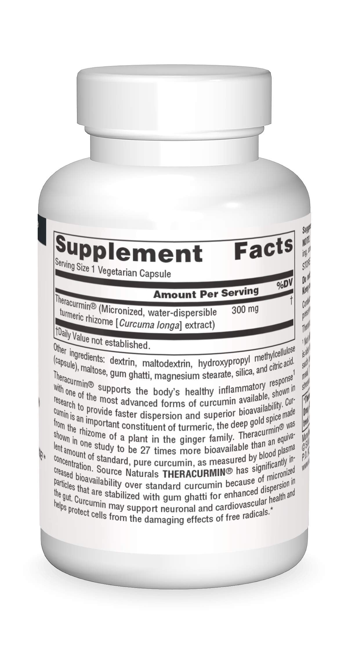 Source Naturals Theracurmin polvo microdisperso destacando la textura y solubilidad