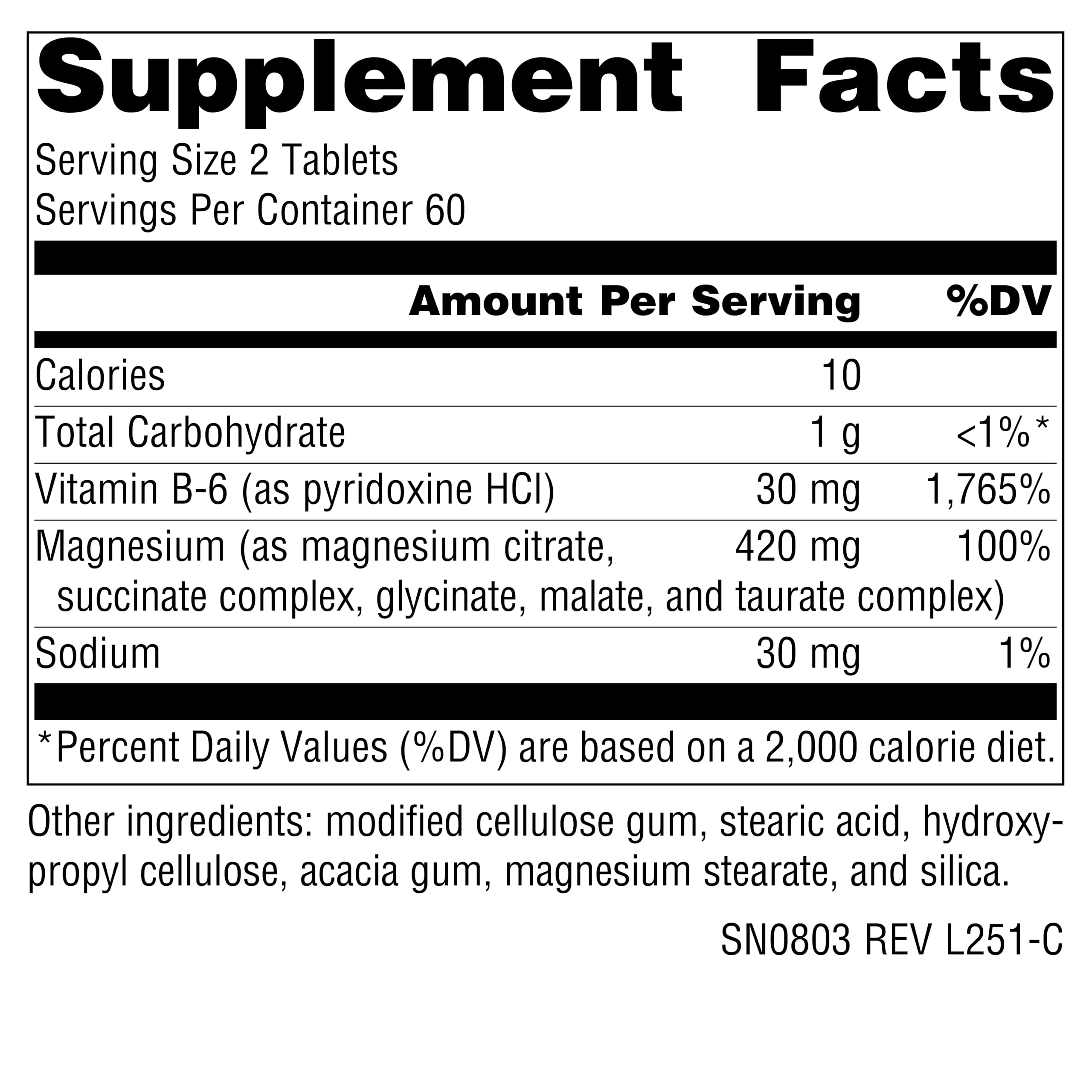 Source Naturals tableta Ultra-Mag textura y acabado, fácil de tragar