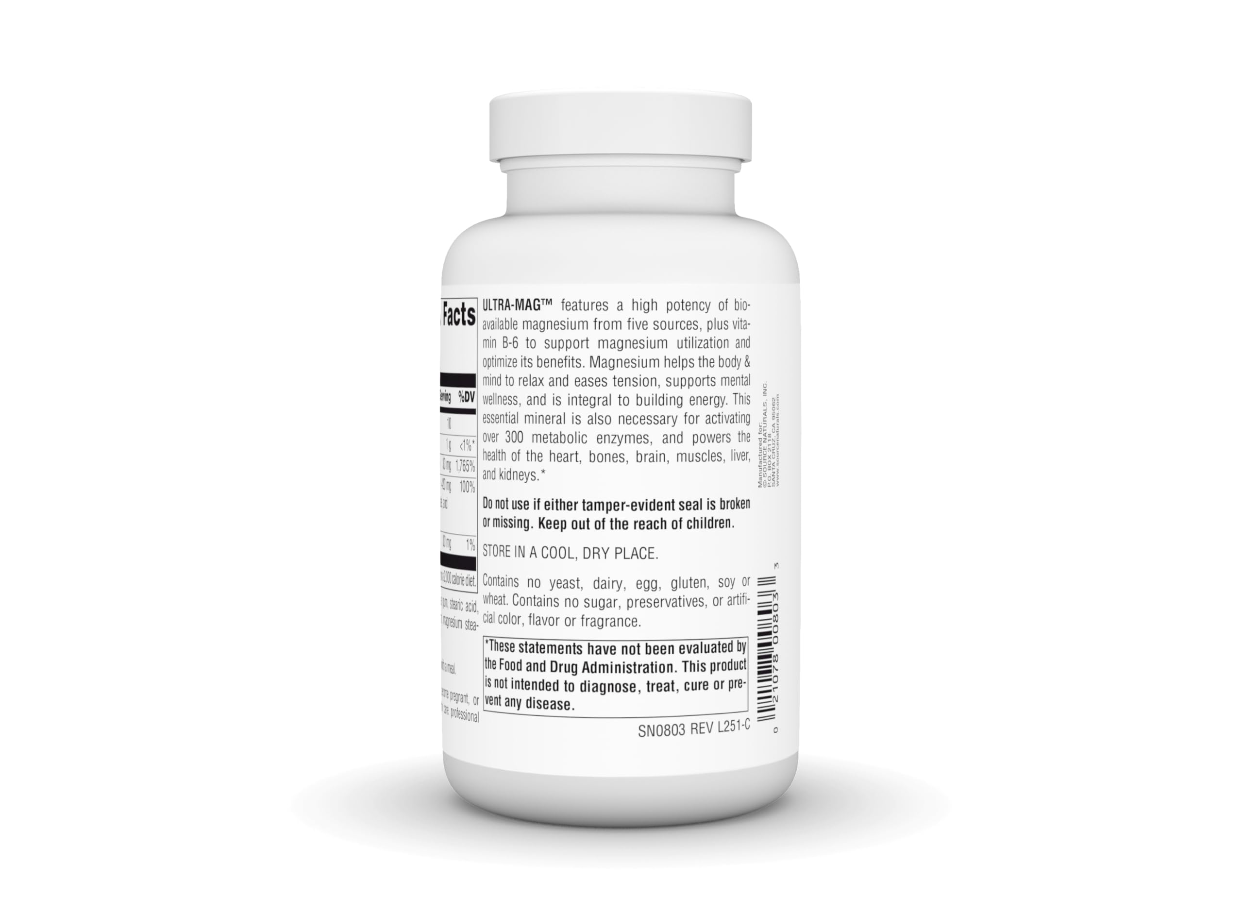 Source Naturals Ultra-Mag persona tomando tableta con comida