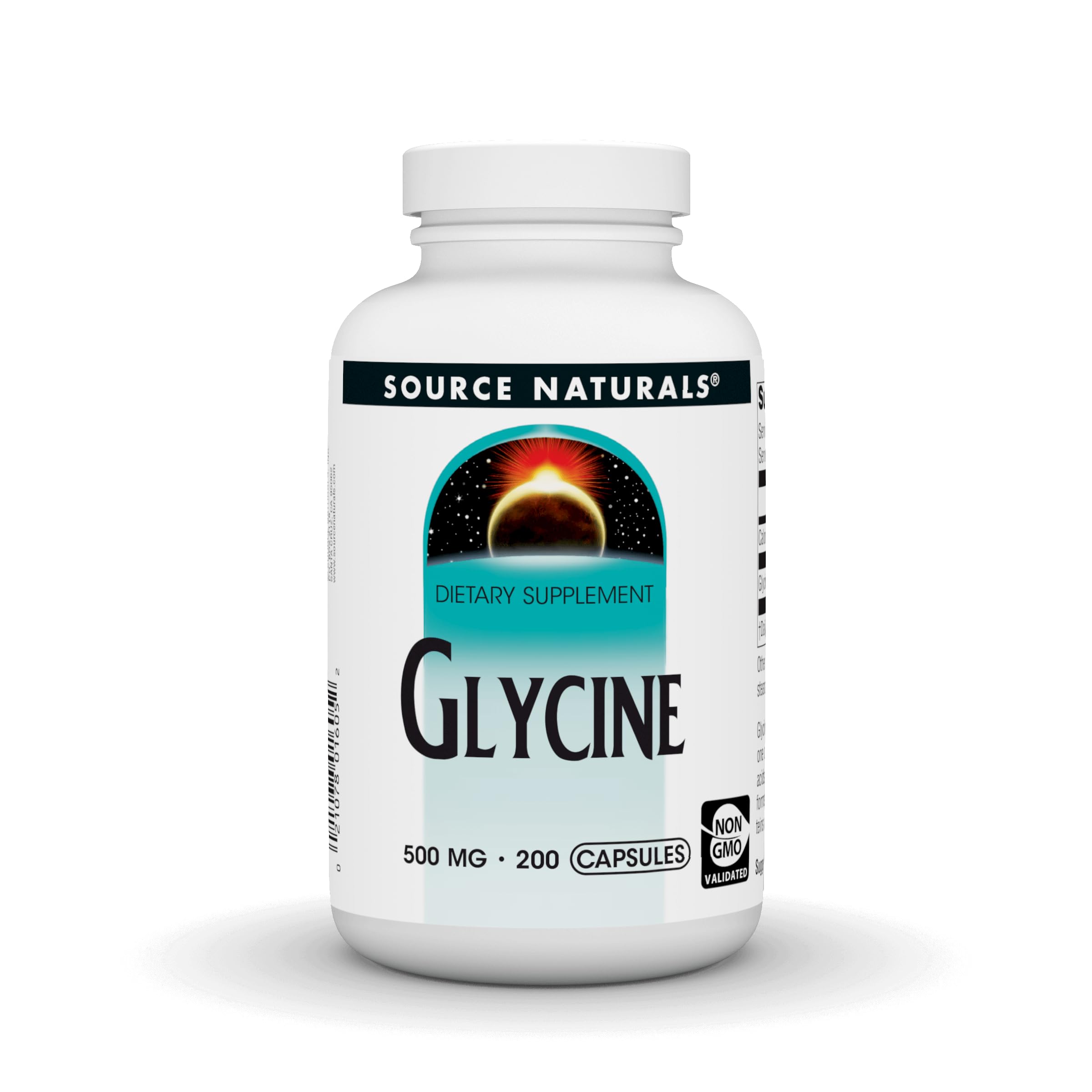 Source Naturals frasco frontal mostrando 200 cápsulas y dosificación clara