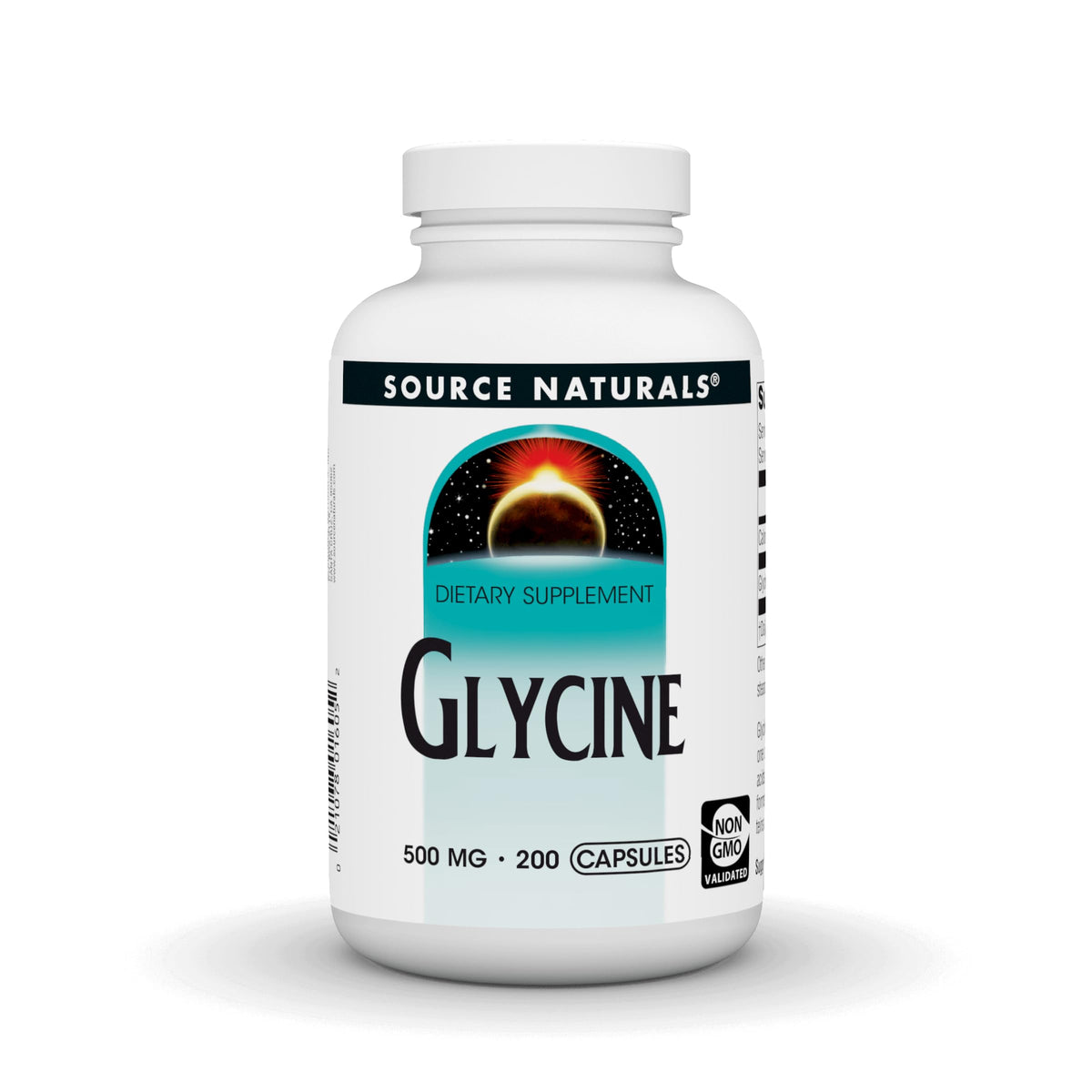 Source Naturals frasco frontal mostrando 200 cápsulas y dosificación clara