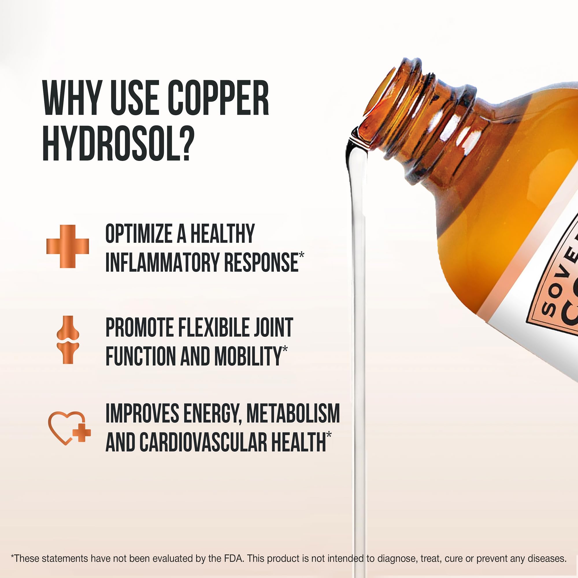 Sovereign Copper persona añadiendo hidrosol a su rutina diaria con comodidad