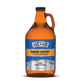 Sovereign Silver frasco frontal 64 fl oz mostrando etiqueta y vidrio ámbar como beneficio de preservación