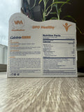 Soy Sano calcitrin gold tabletas en la palma para comparar tamaño y dosificación clara
