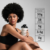Soylent batido preparado en vaso para recuperación rápida postentreno