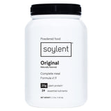 Soylent envase frontal 36.8 oz mostrando etiqueta y beneficios clave