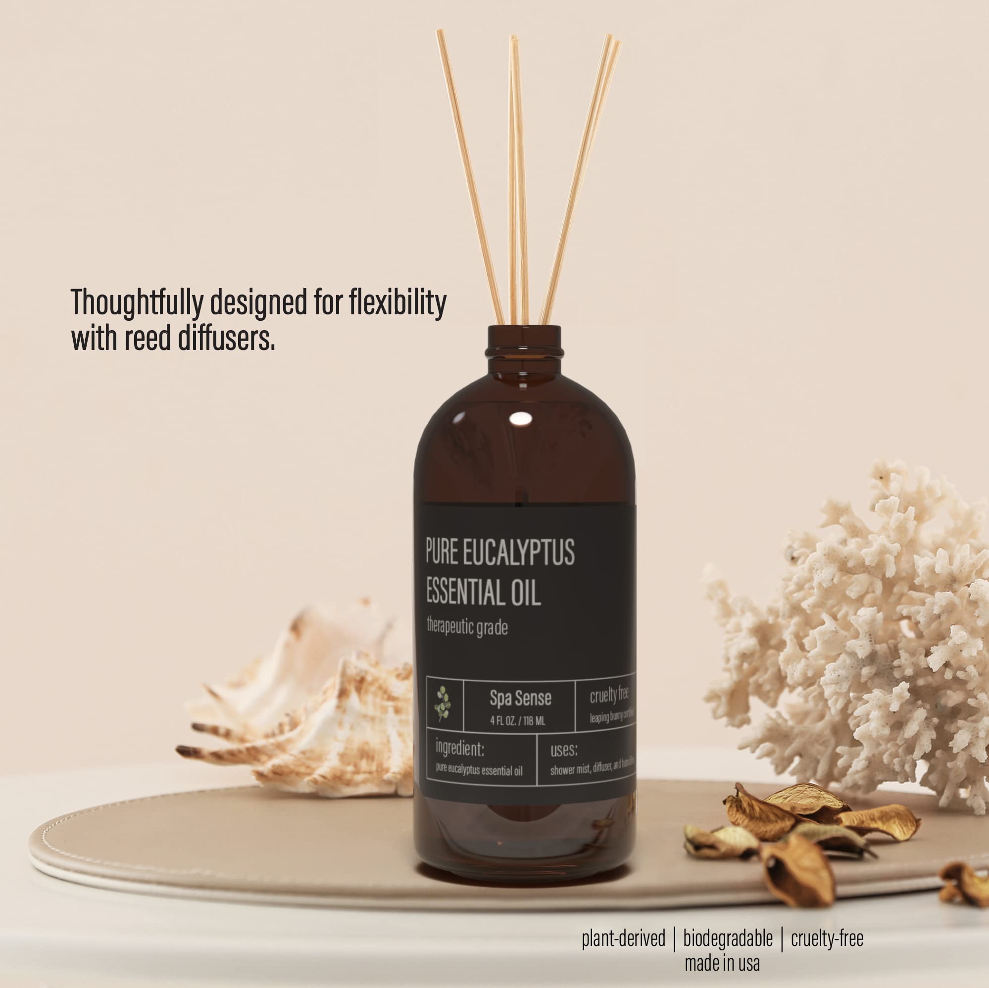 Spa Sense etiqueta legible con ingredientes 100% eucalipto