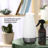 Spa Sense uso en ducha con spray liberando aroma en espacio con vapor