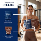 Atleta usando Spacemilk antes del entrenamiento, apoyo a rendimiento