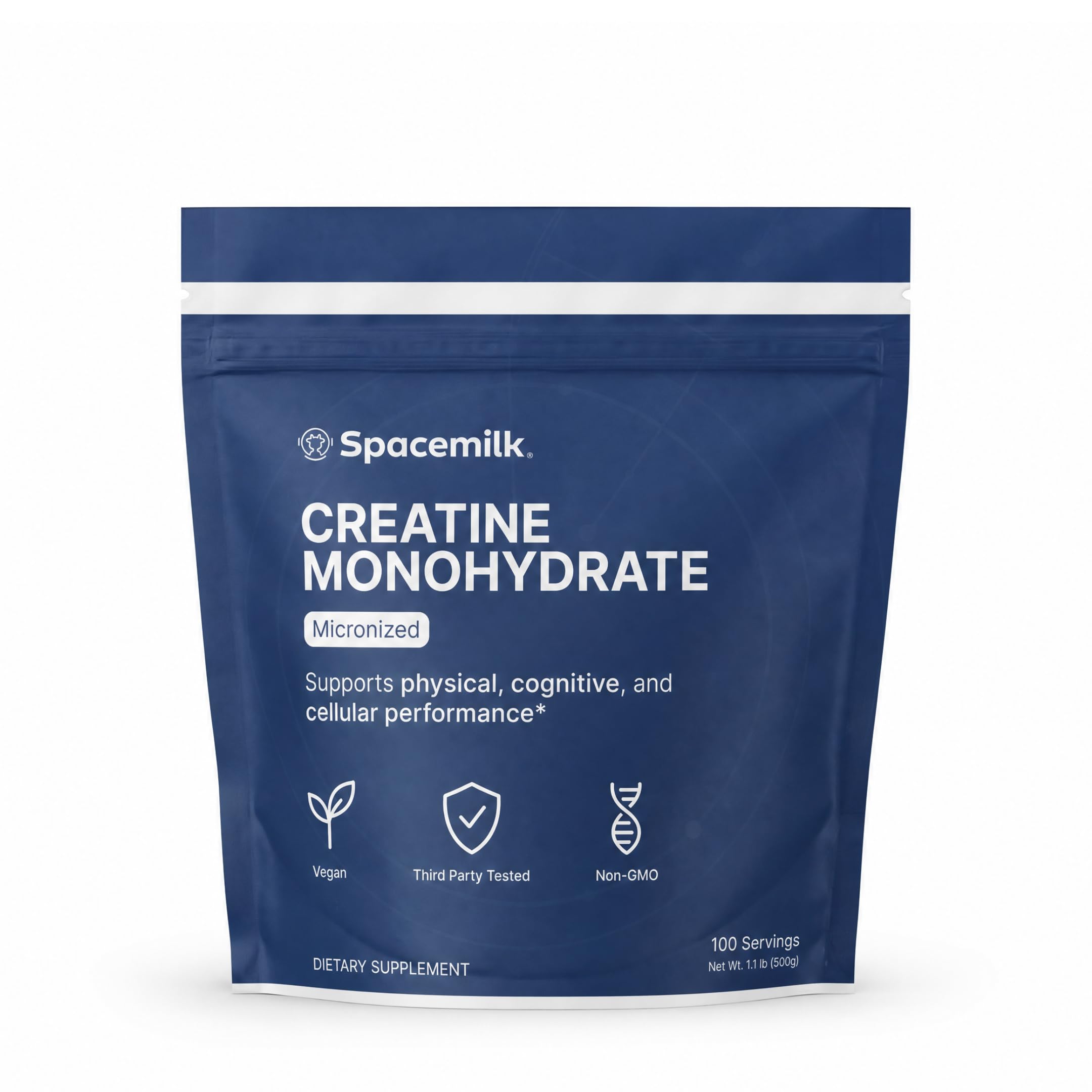 Spacemilk envase frontal, muestra limpieza y pureza del producto