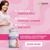 Spark Nutrition cápsula en mano para comparar tamaño y facilidad de ingesta