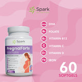 Spark Nutrition primer plano de la cápsula para apreciar textura y tamaño