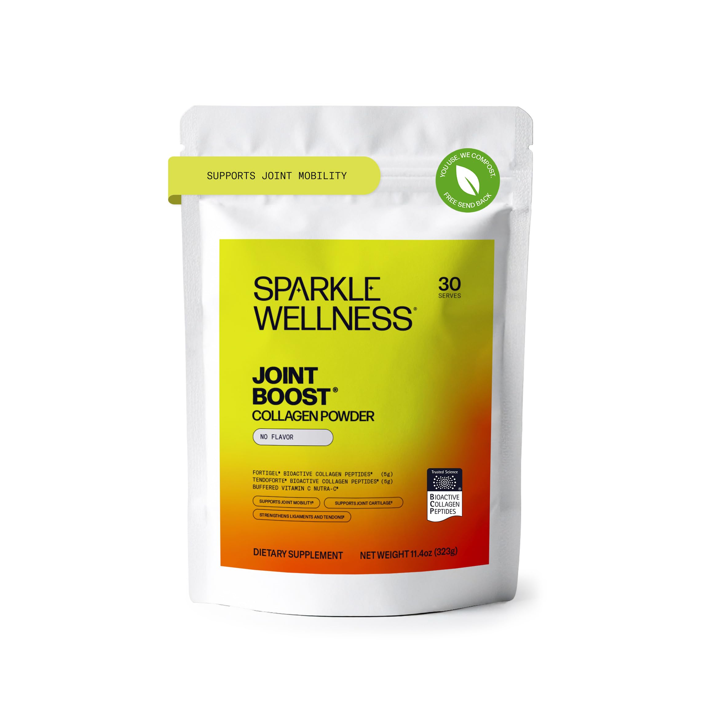 Sparkle Wellness envase frontal mostrando formato y marca, fácil identificación