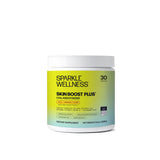 Sparkle Wellness frente del envase mostrando diseño y beneficio de piel