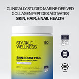Textura del polvo Sparkle Wellness cerca, destacando mezcla fina y disolución fácil