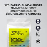 Sparkle Wellness comparación de tamaño sin cucharilla para menos plástico