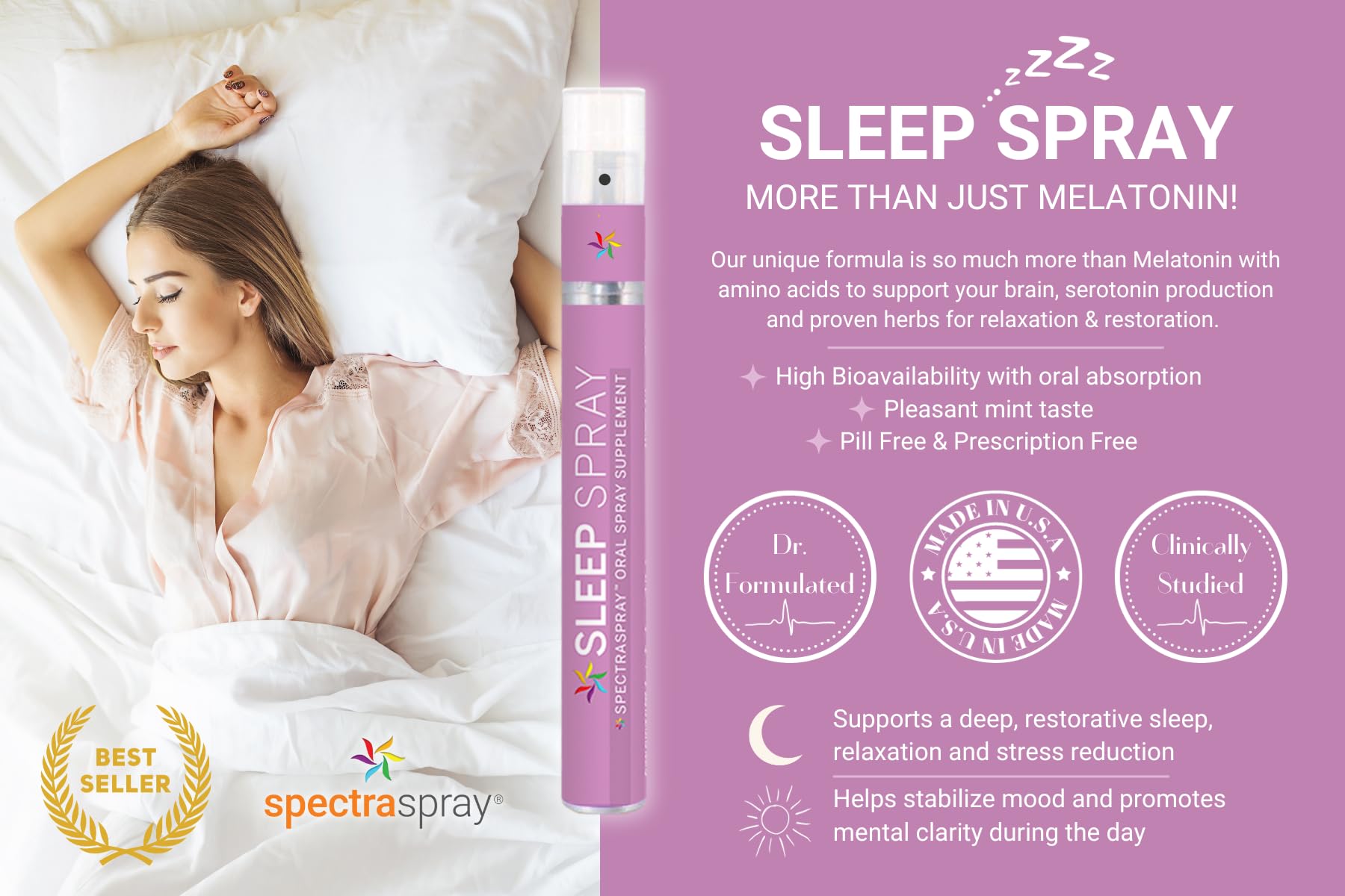Spectraspray etiqueta de ingredientes que muestra calidad y origen