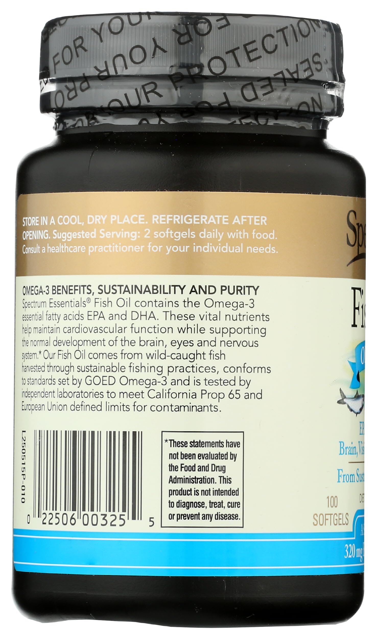 Spectrum fish oil cápsula en la mano lista para tomar, comodidad diaria