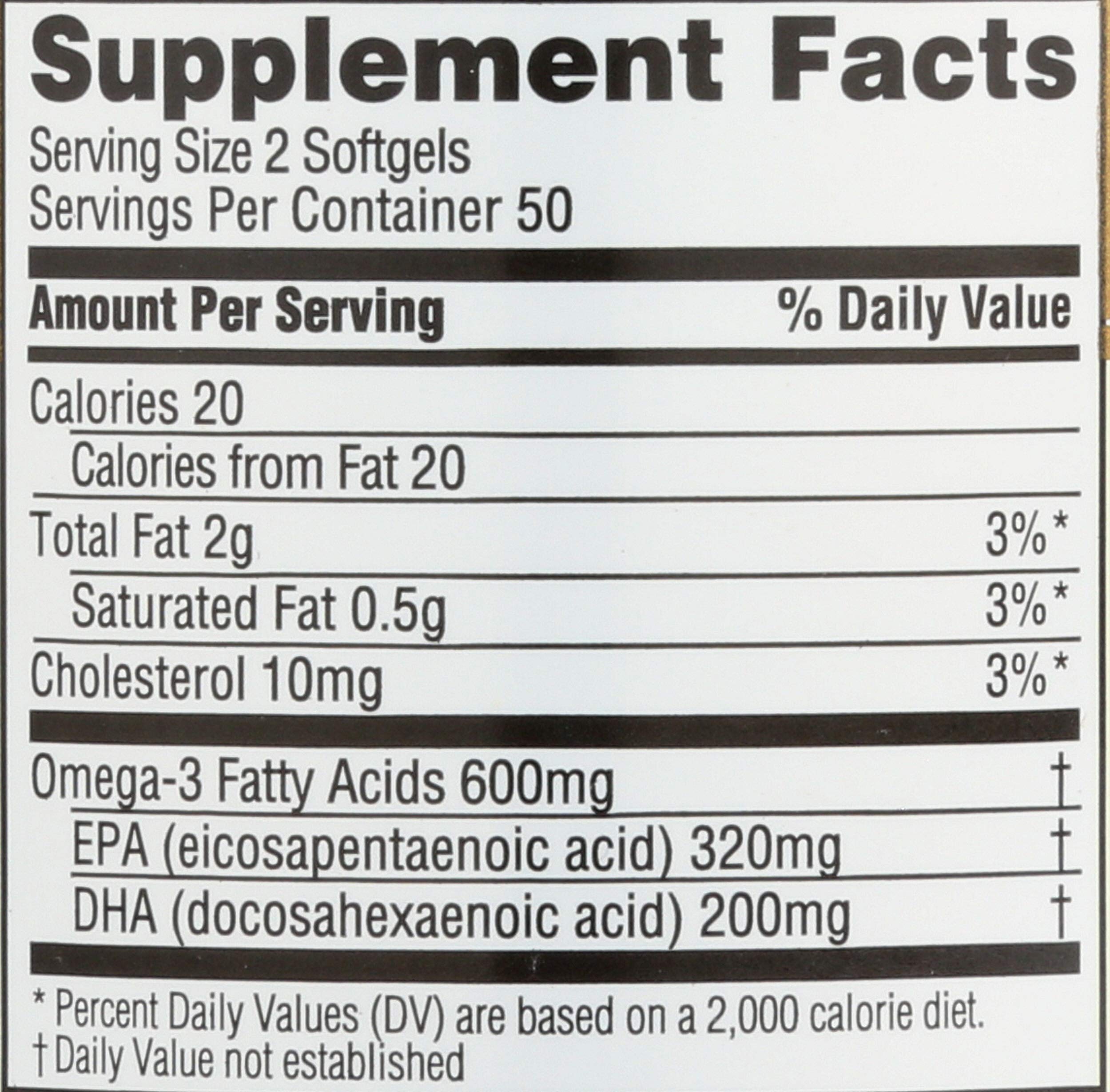 Spectrum fish oil etiqueta nutricional con información de EPA y DHA visible