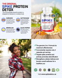 Spike Protein Detox frasco abierto enseñando la tapa segura y práctica