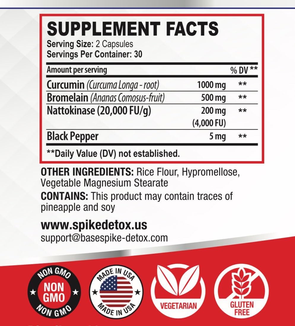 Spike Protein Detox cápsulas en primer plano, fácil de tragar y veganas