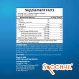 Spoonful etiqueta nutricional con detalles de EPA y DHA visibles