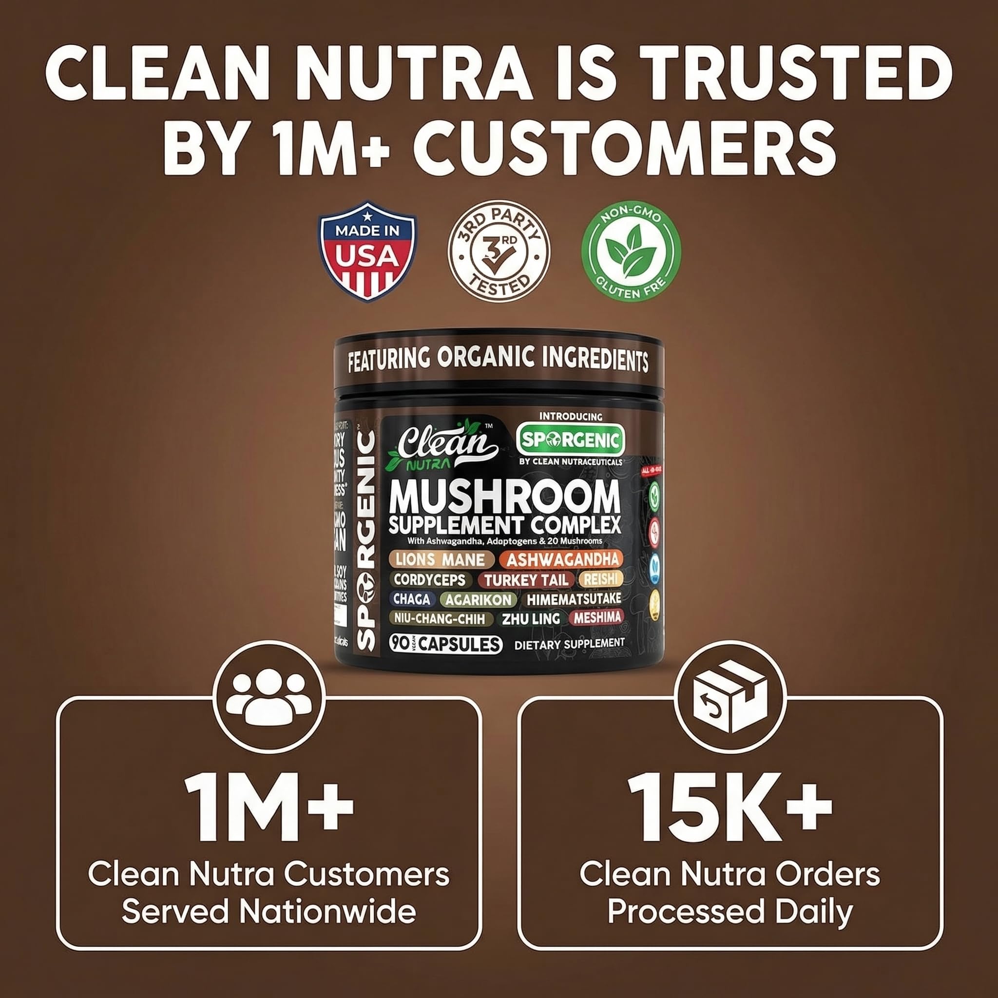 Clean Nutraceuticals primer plano de shiitake demostrando origen natural
