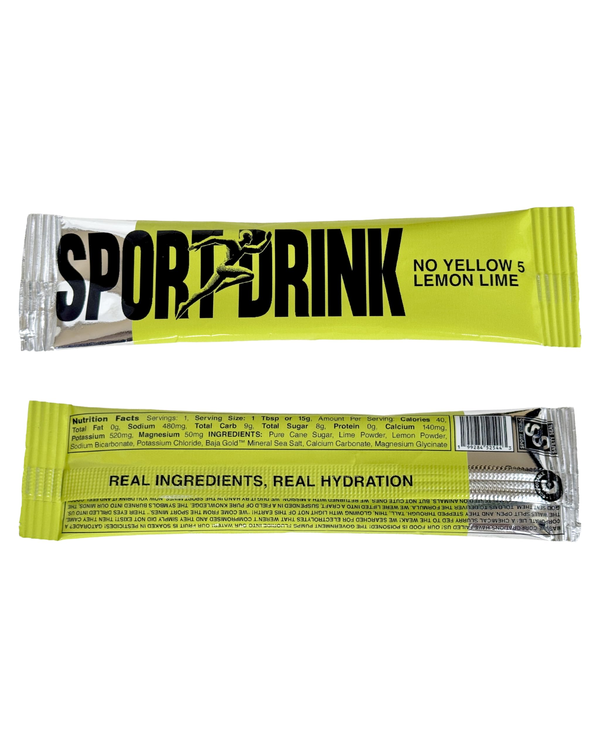 Sport Drink stick individual en mano compostable, fácil de transportar