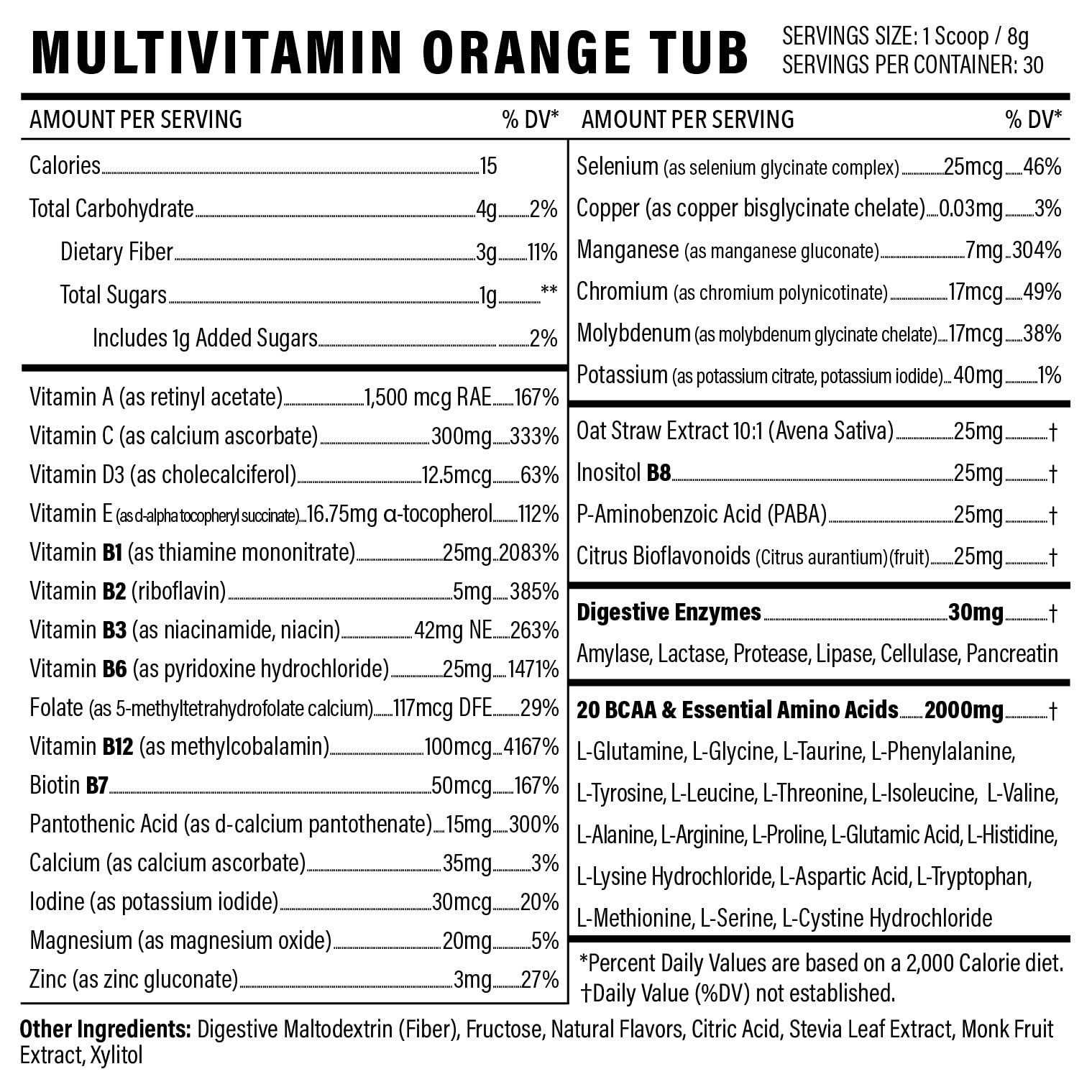 Sport Formula 99 etiqueta con ingredientes para transparencia y confianza