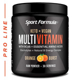 Sport Formula 99 frente del envase mostrando el sabor Orange Burst y beneficios