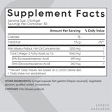 Sports Research gota de aceite clara, ilustrando limpieza y calidad del producto
