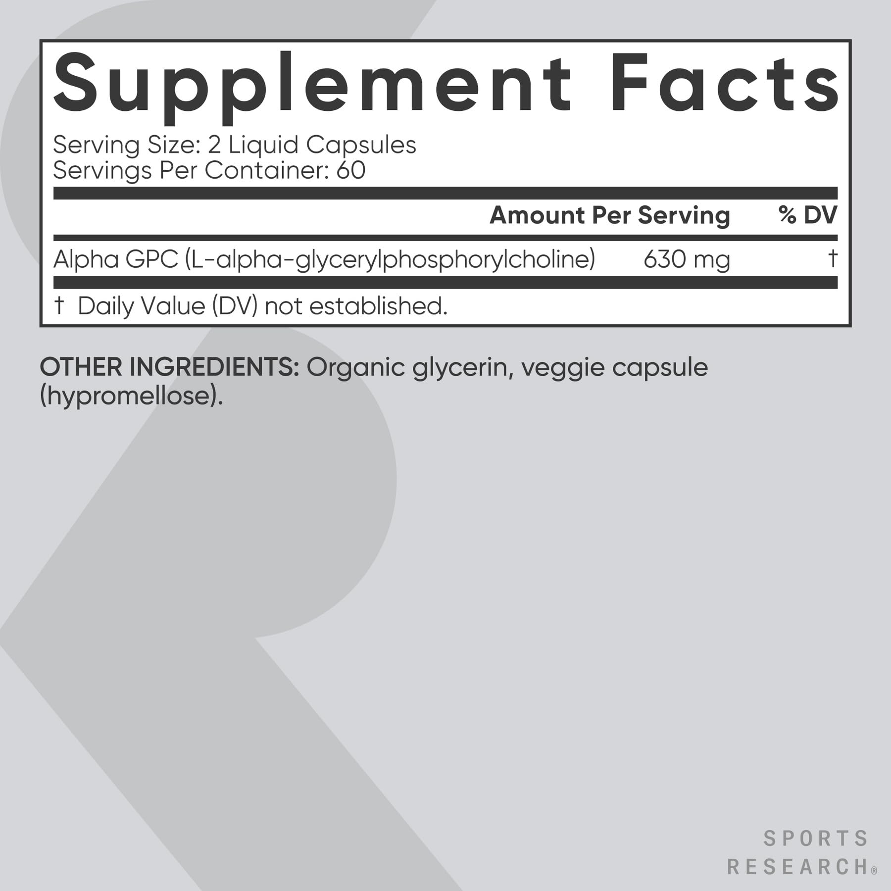 Sports Research etiqueta nutricional legible, transparencia de ingredientes