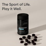 Sports Research arándanos orgánicos y aceite de oliva ilustrando origen natural del producto