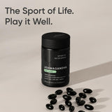 Sports Research raíces y hojas de ashwagandha indicando origen sostenible