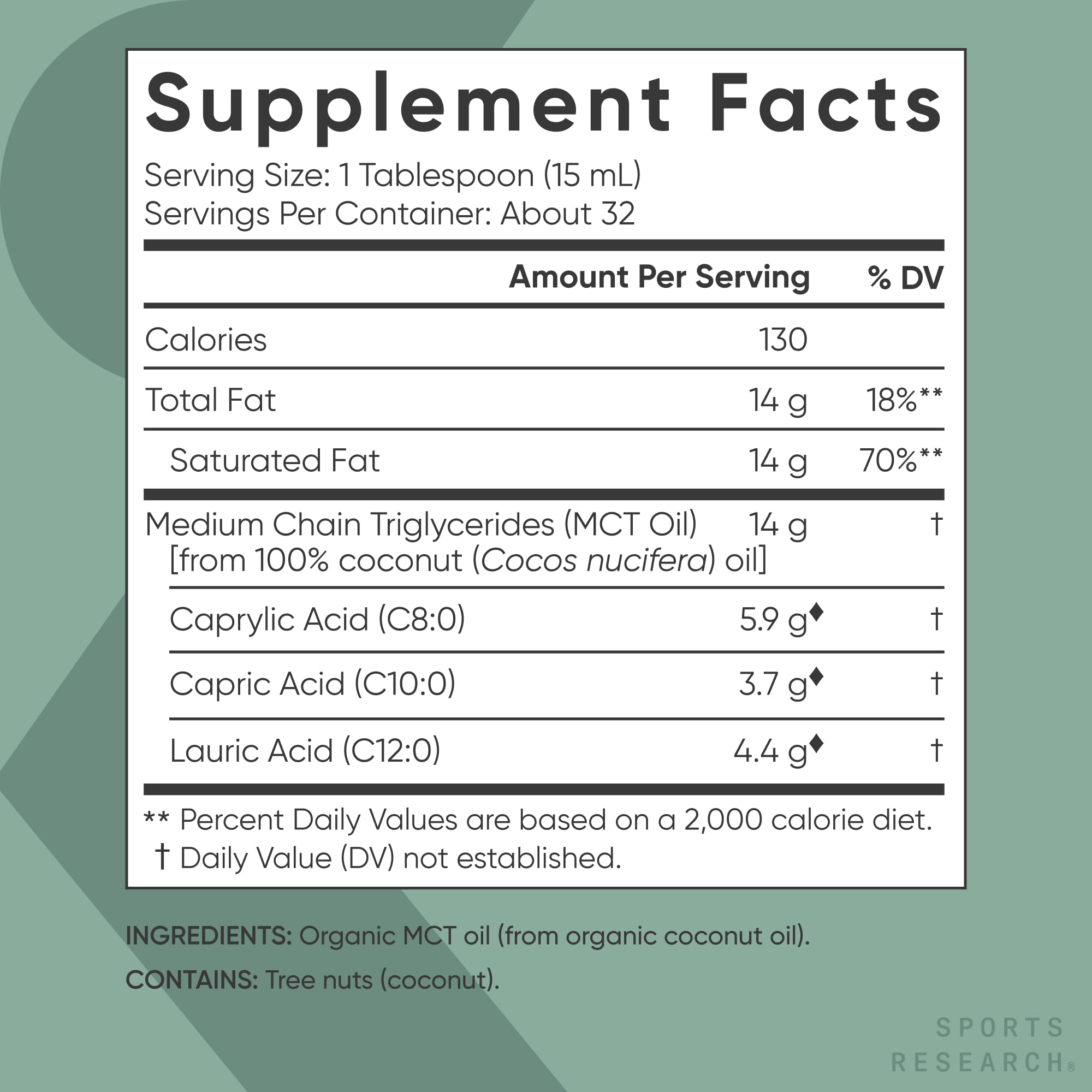 Sports Research batido con MCT para energía y enfoque prolongado