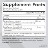 Sports Research BioPerine detalle de etiqueta que indica potenciador de absorción