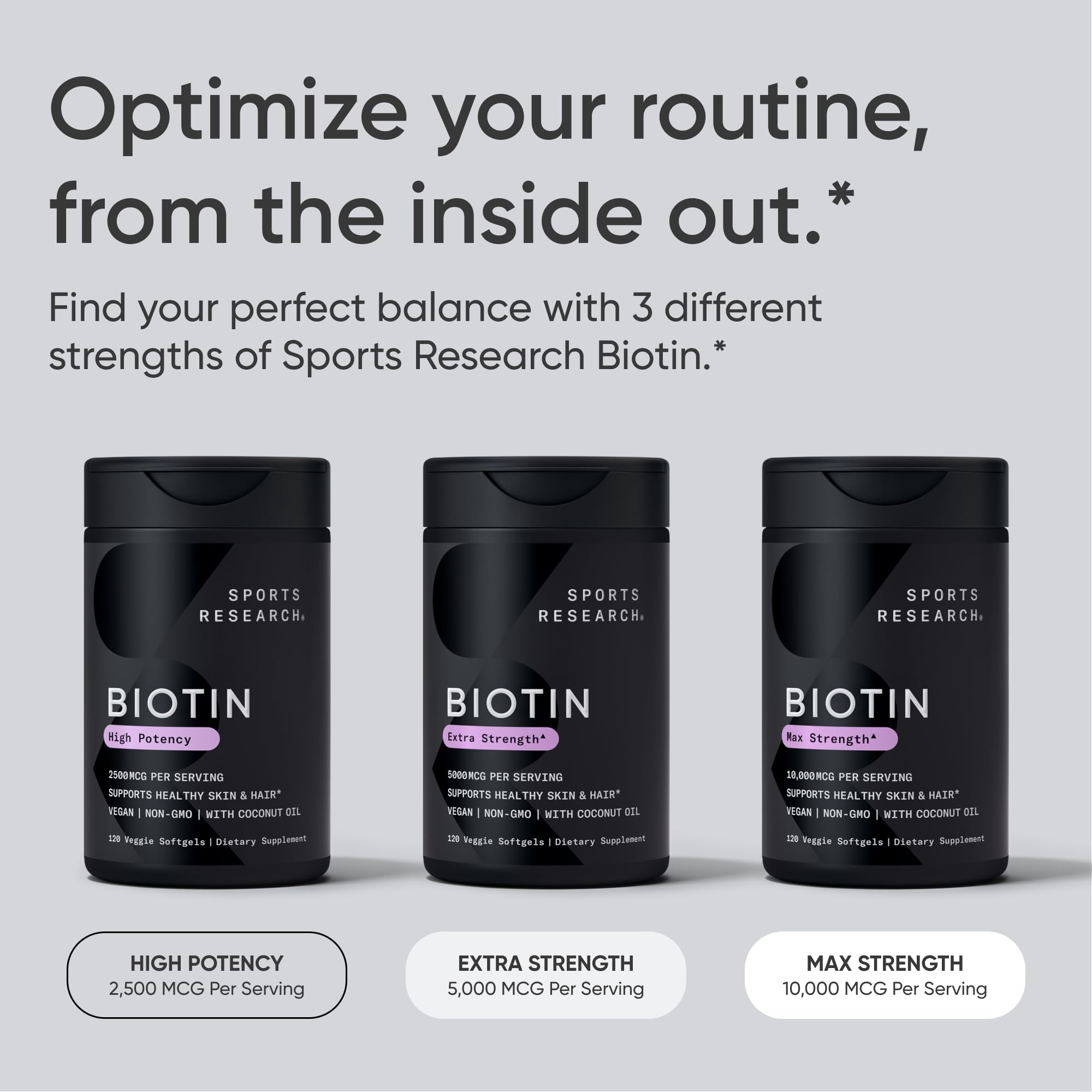 Persona integrando Sports Research Biotin en su rutina de cuidado diario