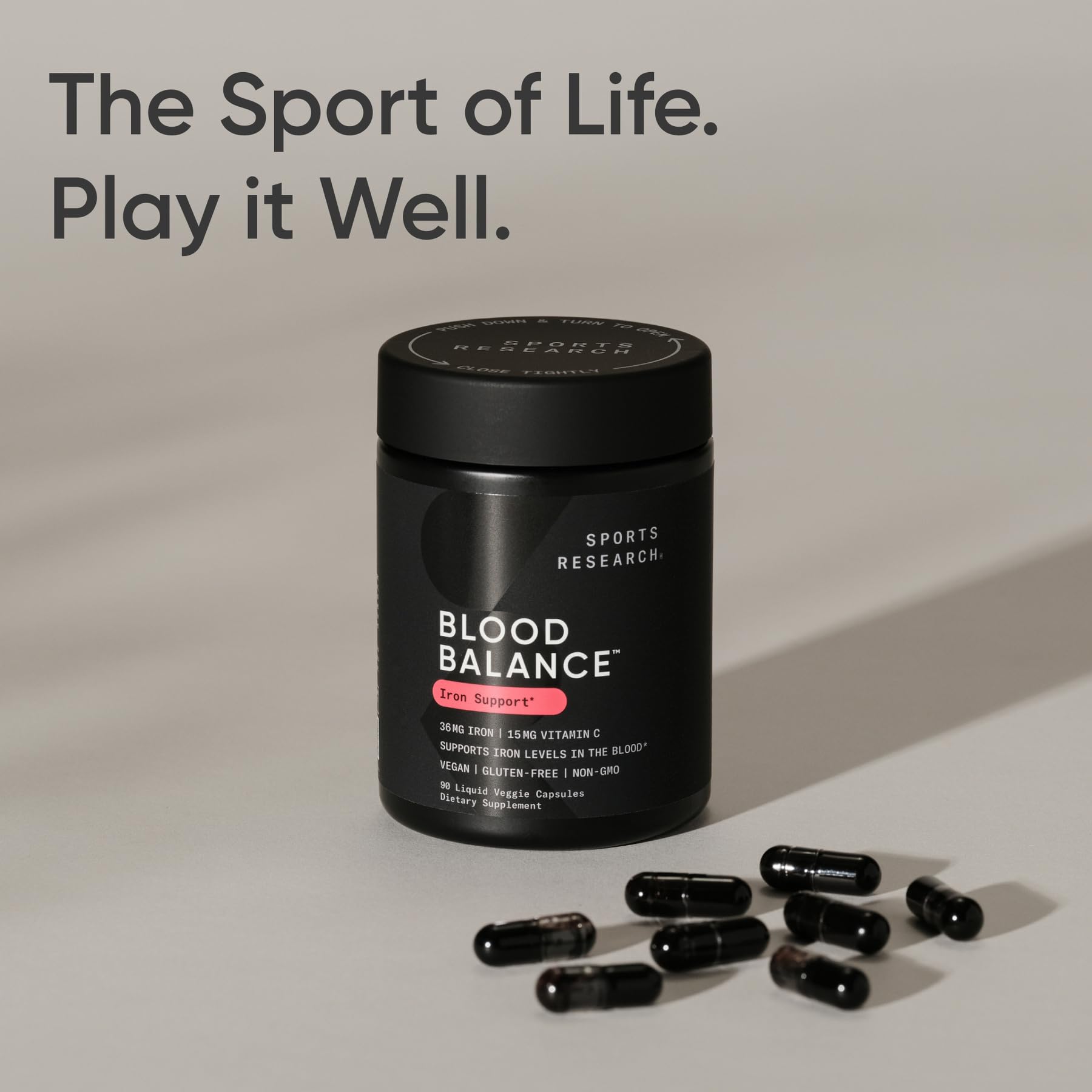 Sports Research cápsulas junto a desayuno equilibrado para energía y oxigenación